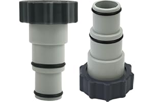 DAILJMON Pool Hose Adapter Connector A with Collar for Threaded Connection Pumps,32MM 38MM Pool Adapter Vacumm Pump Pipe,Pool Drain Pump Adapter 2 PCS