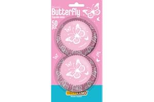 DECOCINO Moldes para magdalenas (50 unidades), diseño de mariposas