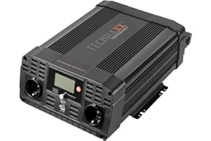 Technaxx KFZ Wechselrichter 12V auf 230V Reiner Sinus 2000W / 4000W – TÜV-zertifizierter Auto Spannungswandler mit LC-Display, 2x Schuko&USB-A QC 3.0 + USB-C – Inverter für Camping, Wohnmobil – TE22