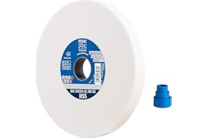 PFERD TOOLS Schleifbockscheibe HSS, 200x20x32, A60, 39008437 – Mittelharte Schleifscheibe zum Schärfen von HSS-Bohrern, mit Reduzierhülsen (25/20/16mm)
