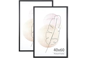 KAIWIN 2 x Black Picture Frames for Wall and Desk 40x60cm