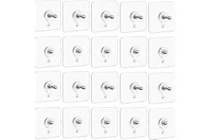 xiaowanwan 20 Stück Klebeschrauben Ohne Bohren,Klebe Schrauben für Wand,Schrauben Klebehaken Transparente für Bad Küchen,Bis zu 10 kg Belastung (Stil 1)