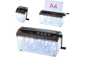 CJHZQYY Manual Hand Paper Shredder, A6/A4 Mini Shredder MAX File Width 23CM, Portable Hand Shredder Desktop Paper Shredder File Shredding Machine Shredder Cutting Machine for School Office Hom
