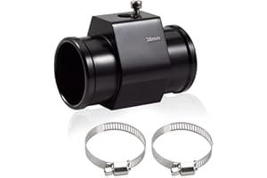 LEONTOOL Aluminum Water Temperature Joint Pipe Connector 38mm 1-1/2" Radiator Hose Sensor Gauge Adapter with 2 Hose Clamps Water Temp Meter Gauge Joint Pipe Temperature Sensor Adapter