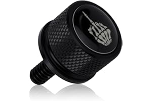 BOXOB Bullone del Sedile Parafango Posteriore Moto, Stile Gesto Filettatura 1/4"-20 Zigrinato Sostituzione Vite Sedile per Moto 1996-2025 (Nero)