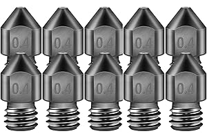 Iverntech 10 pcs MK8 Extruder Nozzle 3D Printer High Temperature Hardened Steel Nozzles 0.4mm, Compatible with Makerbot, Creality CR-10 Ender 3, Prusa i3