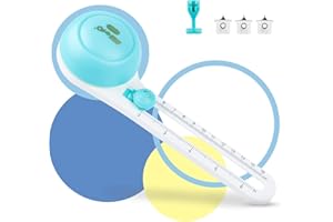 Circle Cutter Compass Paper Rotary Circular Cutter for Cardstocks Craft Cutting Tools (Included 3 Blades),DINSONG Paper Trimmer Scrapbooking Tool for Art and DIY Crafts Cards Making