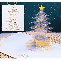 Shunfaji Cartes De Noël 3D, Carte Pop-up Carte De Voeux Pour