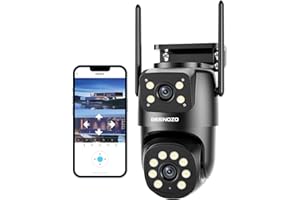 BEENOZO 2.5K 4MP Camera Surveillance WiFi Exterieure, 360° PTZ Caméra IP Extérieure avec Double Objectif, Suivi Intelligent, Vision Nocturne Couleur, Détection Humaine, Audio Bidirectionnel, 2,4/5Ghz, IP66