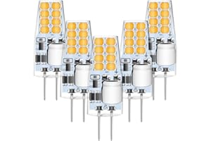 AGOTD G4 LED 12V żarówka, 3W G4 żarówki równoważne 30W Halogenowe lampy, 250Lumen, ciepły biały 3000K, nie ściemnianie, bez miażdżenia, 5 sztuk