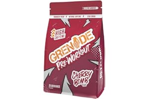 Grenade High Caffeine Pre Workout Powder with Natural Caffeine, Citrulline, Beta Alanine, Tyrosine & Betaine (20 Servings) - Cherry Bomb, 330 g (Pack of 1)