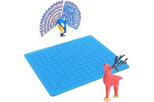 Shiwaki 3D Silicone Pad, 3D Printing Pen Pad, 3D Drawing Pen Pattern Silicone Pad(17.7 x 17.7 cm) with 2 Finger Protection Sleeves for Beginners