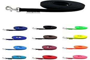 Schleppleine Biothane Hundeleine kleine Hunde 9mm 3m / 5m / 10m / 15m Hundeleine Biothane (3m MIT Handschlaufe, Schwarz)