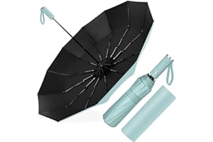 Poligono Parasol Odporny na Burzę, Składany Parasol Kieszonkowy, Automatyczne Otwieranie i Zamykanie, dla Mężczyzn i Kobiet, Kompaktowy, 12 Dużych Parasoli, średnica 105 cm