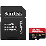 SanDisk Extreme Pro 512 GB microSDXC Memory Card + SD Adapter with A2 App Performance + Rescue Pro Deluxe 170 MB/s Class 10, 