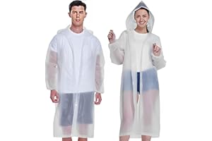 JITIFAZH Wasserdichter Regenponcho,2 Stück,leichter, wiederverwendbarer Regenmantel mit Kapuze, tragbarer Notfall-Poncho für Erwachsene, Familie, Wandern, Radfahren, Camping