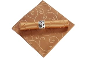 JK Home 10 pack 48x48cm Cloth Napkins, Washable Soft Comfortable Reusable Polyester Jacquard Square Dinner Napkins for Cocktail Party Daily Family Use Light Coffee