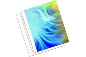 Fellowes 53154 - Standard - Pack de 100 Couvertures de reliure pré-encollées face PVC dos brillant 150 microns + 200g 6 mm A4 - Blanc