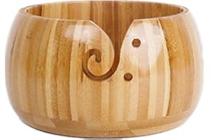 CHSEEO Cuenco de Hilo de Madera Hilado Portaovillos Bol para Ovillo de Lana y Hilos, Soporte de Lana Organizador de Cuenco de Almacenamiento de Lana para Tejer Ganchillo #7