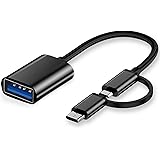 iJiZuo 2 in 1 OTG Adattatore USB C/Micro a USB, USB C a USB Femmina, Cavo OTG Compatibile con iMac Android Google Samsung Gal