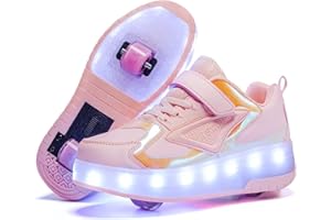 ROLLTONGOZ Chaussures à roulettes Garçons Filles Respirant Patins à roulettes pour Unisexe Enfants Retractable Basket Cadeaux créatifs de Vacances pour Enfants Chaussures Noël Nouvel an Cadeau d'anniversaire