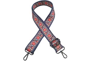 Santimon Asa Recambio Correa Bandolera Adjustable Lona Mujer Hombro Cincha Cadena con Gancho para Bolso Cartera Monedero Flor(Azul Marino)