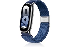 Niboow Intrecciato Cinturino per Xiaomi Smart Band 8 (Xiaomi Mi Band 8), Uomini Donne Sportiva Elastica Nylon Watch Band Cinturino per Xiaomi Smart Band 8 (Xiaomi Mi Band 8) - Blu