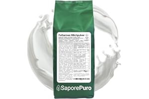 SaporePuro Magermilchpulver 1 kg – Milch für den menschlichen Verzehr | Hohe Löslichkeit | Ideal für Backwaren, Brot und Speiseeis | Professionelle und industrielle Verwendung | Glutenfrei