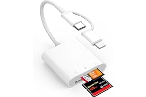 Loydia SD-Kartenleser für iPhone/iPad, USB-C auf SD/TF/CF Kartenleser Adapter, Plug-and-Play, Speicherkartenadapter für iPhone 15/14/13/12, kompatibel mit Compact Flash, Micro SD, SDXC, SDHC, SD-Karte