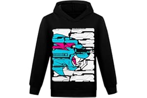 TBNRFrags Mr Beast - Sudadera con capucha para niños, diseño de gato rayado, manga larga, ropa deportiva para niños, color negro y azul
