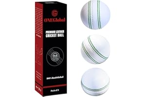 ONEGlobal Premium Leder Cricketball | 100% handgenäht und poliert von erfahrenen Kunsthandwerkern bis zur Perfektion | 156G Matchball aus langlebiger 4-teiliger Konstruktion und hochwertigem gegerbtem Leder | ideal für Liga-Spiele, Turniere, Netz-Artikel Aktion und F. riendly Games