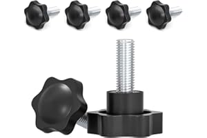 Zasjon 6 Pezzi Viti M8 Vite a Testa Zigrinata M8 x 60mm Vite a Stella Manopola di Bloccaggio Impugnatura Viti con Pomello Manopola di Serraggio per Macchine Utensili, Dispositivi Meccanici