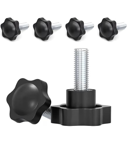 HARFINGTON 4 Perillas De Ala En T, Tornillos De Pulgar M6 X 0.394 In Rosca Macho