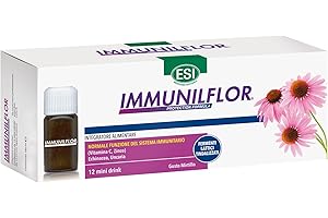 ESI Immuniflor, Integratore Alimentare a Base di Fermenti Lattici e Vitamina C, Favorisce le Difese Immunitarie Contro i Malanni Tipici della Stagione Invernale, Senza Glutine, 12 Mini Drink.