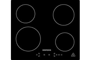 Respekta Rahmenloses Induktionskochfeld autark / Einbaukochfeld induktiv mit 4 Platten / 9 Leistungsstufen / Touch Control / Timer / Kindersicherung / 60 cm / in schwarz / KM4295i-28