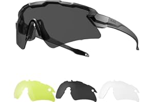 1TG Tactical Occhiali da bicicletta, occhiali tattici, occhiali da sole, da uomo, donna, softair, paintball, caccia, CS, ciclismo, corsa, escursionismo, abbronzatura