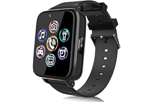 IGREEMAN Smartwatch per Bambini,Orologio Intelligente per Ragazzo e Ragazza Touchscreen con Fotocamera, Lettore Musicale, Giochi, Torcia, Sveglia, per Bambino 4-12 Anni Regalo(Nero)