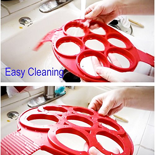 Nonstick Silikon Ei Ring Pfannkuchen Form,Kyerivs Fantastic Fast&Einfache Möglichkeit Perfekte Pancakes - 7