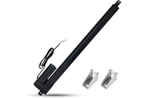 Jvnvlki Course de 400 mm - 3000 N - Étanche IP65 - Entraînement linéaire 12 V - Moteur linéaire 5 mm/s - Avec étriers de montage pour porte Lift Coop, armoire, ouvre-fenêtre, ouvre-porte, domotique