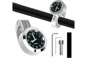 AOUZOVLI Montre de moto étanche - Montre de vélo - Montre de vélo - Étanche et lumineuse - Pour guidon - Convient pour motos et véhicules électriques (argenté)