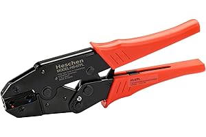 Heschen Pinza per cricchetti Heschen Ratchet HS-07FL Bandiera Femminile Disconnessione rapida Strumenti di pinza Utilizzare per 1,5-2,5 mm² (15-13 AWG) Rosso