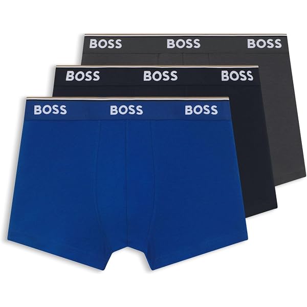 Lot 3 Boxers Homme BOSS Trunk Power – Coton Stretch Confortable & Élégant