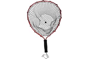 predolo Guadino Da Pesca, Guadino Silicone 49 Cm Con Impugnatura Antiscivolo per Pesca a Mosca et in Kayak, Con Cinghia per Appendere E Moschettone in Metallo, Rosso