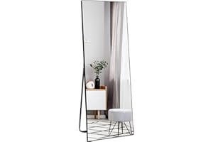 ‎HORLIMER HORLIMER Ganzkörperspiegel Schwarz 140x51cm – Flexibler Standspiegel & Wandspiegel, Klare Sicht, Sicherheitsglas – Perfekt für Schlafzimmer & Ankleidezimmer