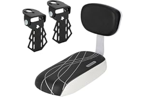 BWBIKE Vélo Siège Arrière Vélo Vélo Vélo Vélo Vélo De Montagne en Cuir PU Coussin Souple Siège Arrière Porte-Bagages Siège Enfants avec Dossier et Repose-Pieds