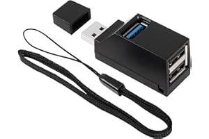 QIANRENYANG QIANRENON Rozdzielacz USB 3.0 z 1 do 3 portów, koncentrator rozszerzeń, 1 męski na 3 żeński (1 USB.0, 2 USB 2.0) rozdzielacz 90 stopni, przenośny zasilany transmisją danych, dodaj port USB, czarny