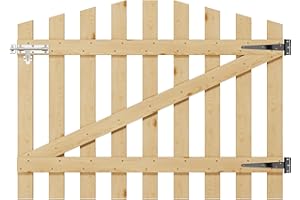 INMOZATA Garden Gate Wooden Pedestrian Gate with Gate Lock and Hinge, 4ft Wide x 3ft High (120cm Wide*90cm High)