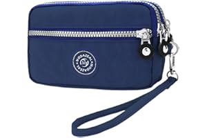 ModaZeal Wristlet Wallets for Women, Small Clutch Wallet Purses 3 Layer Zipper Nylon Handbags Cell Phone Bags with Detachable Wrist Strap for Travel Shopping