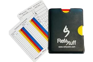 RefStuff RefScorer RefSwallet COMPACT - Cuaderno de bolsillo delgado para árbitro de fútbol con tarjetas rojas y amarillas y 2 tarjetas de juego de registro de partido