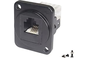 QIANRENON RJ11 Montaje en panel Cat3 Teléfono en línea Módulo acoplador de doble extremo RJ11 hembra a hembra 6P4C Adaptador de interfaz Socket Conector de datos